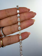 Large East - West Pear Tennis Bracelet