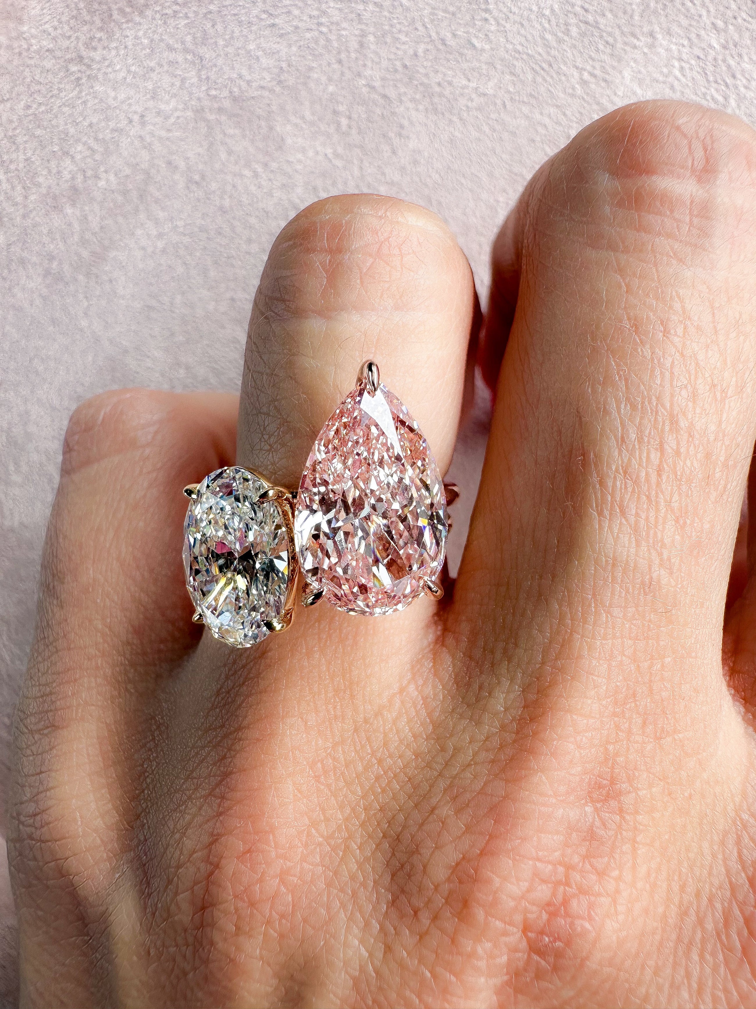 The Pink Pear Diamond Ring