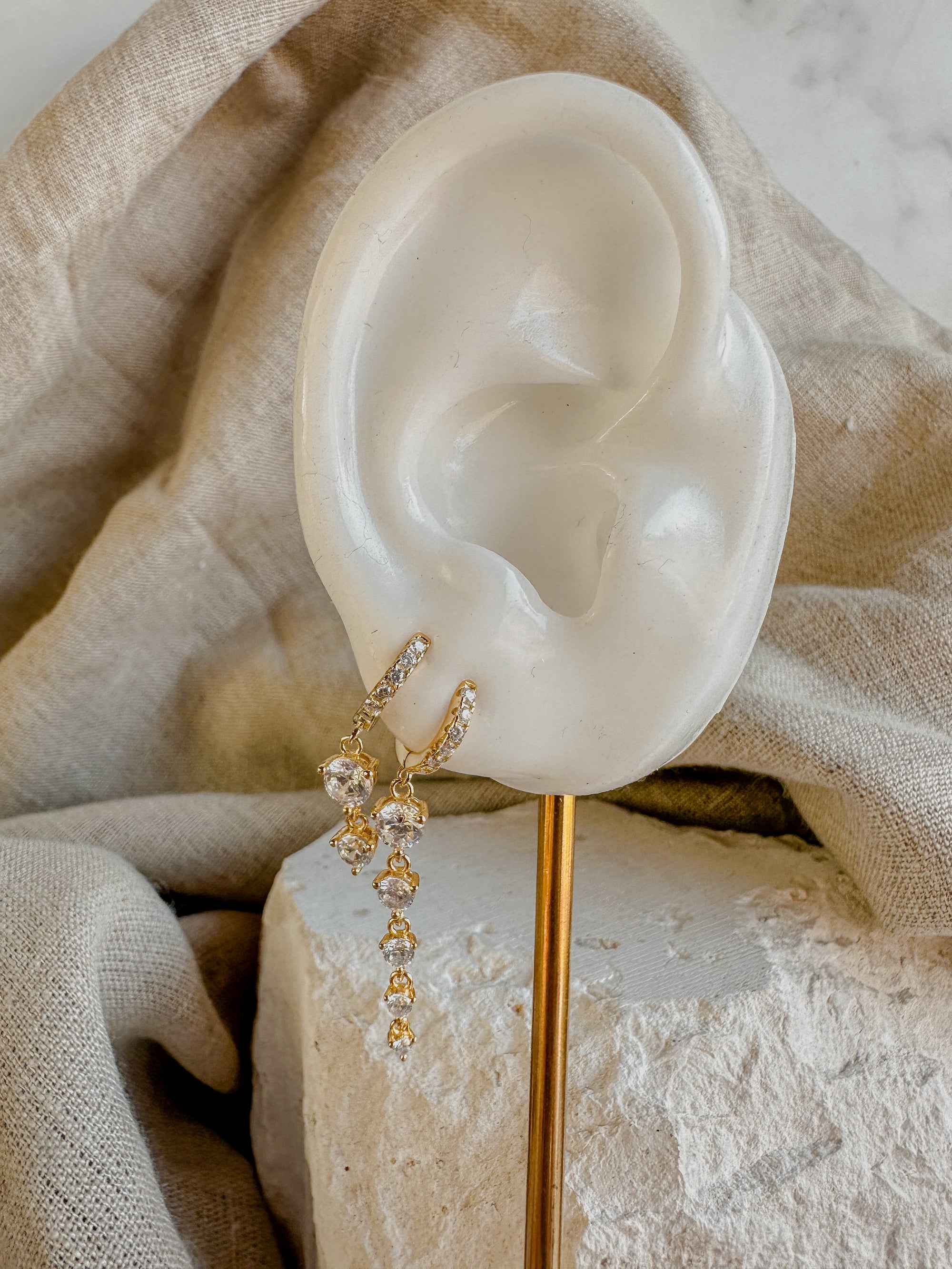 Short Crystal Drop Earrings