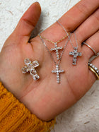 Diamond Asscher Cross Necklace