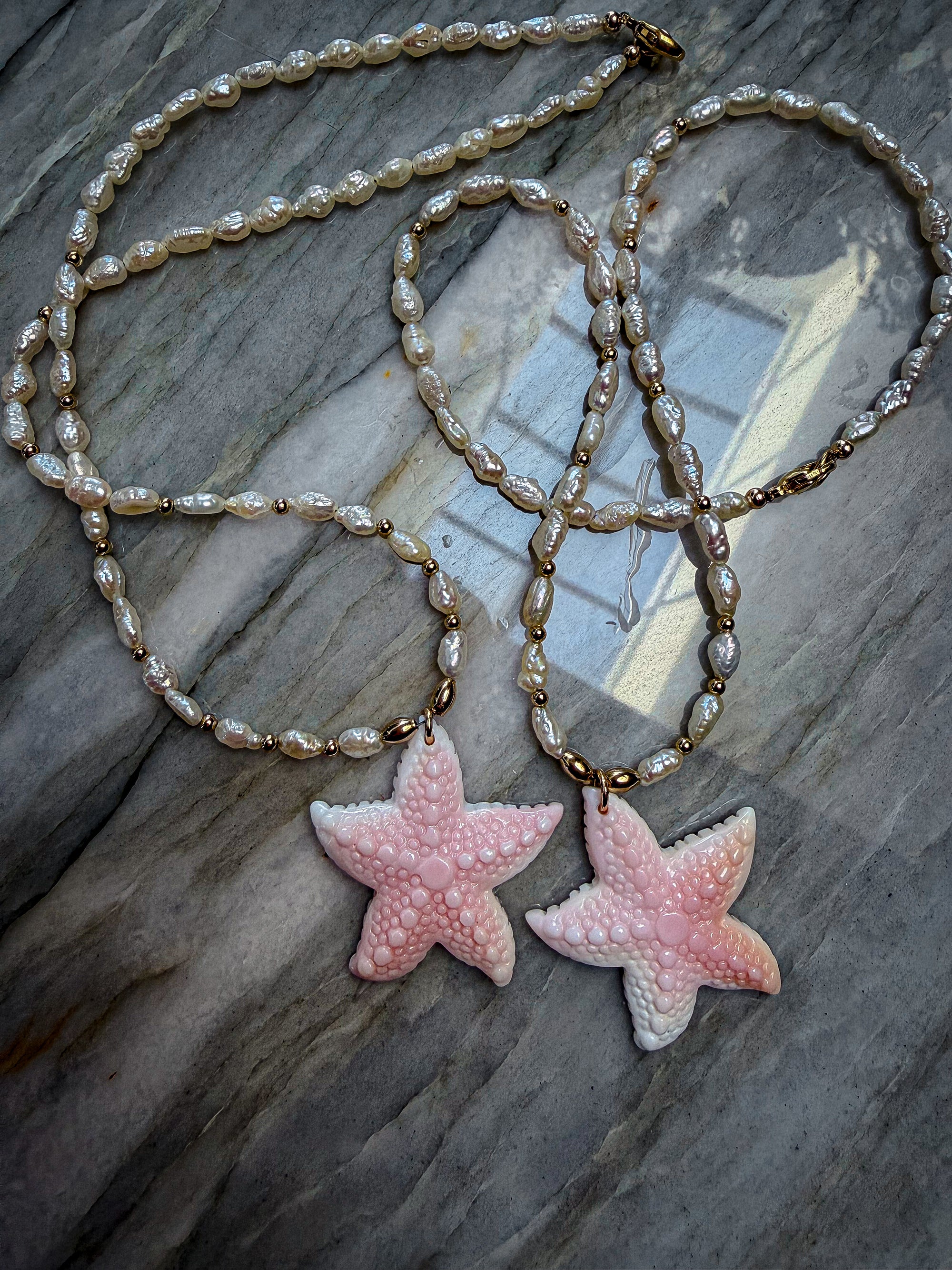 Pink Starfish Conch Necklace