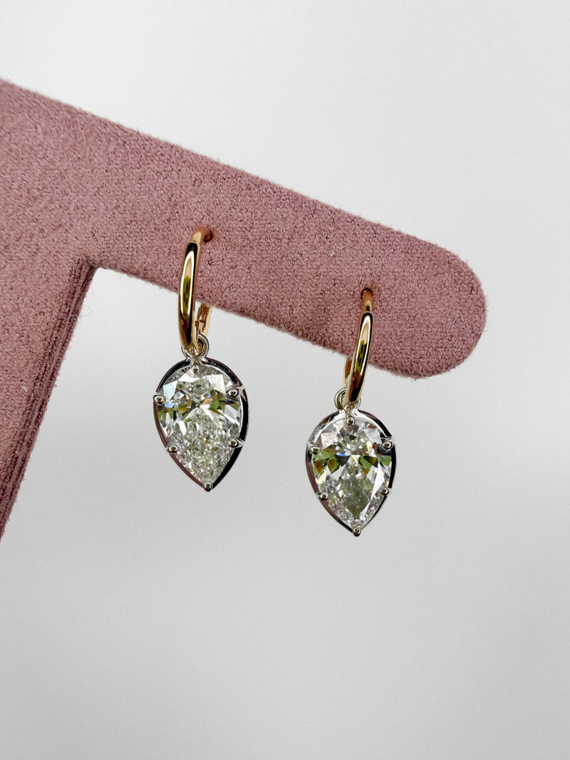 The Large Seraphine Pear Diamond Earrings