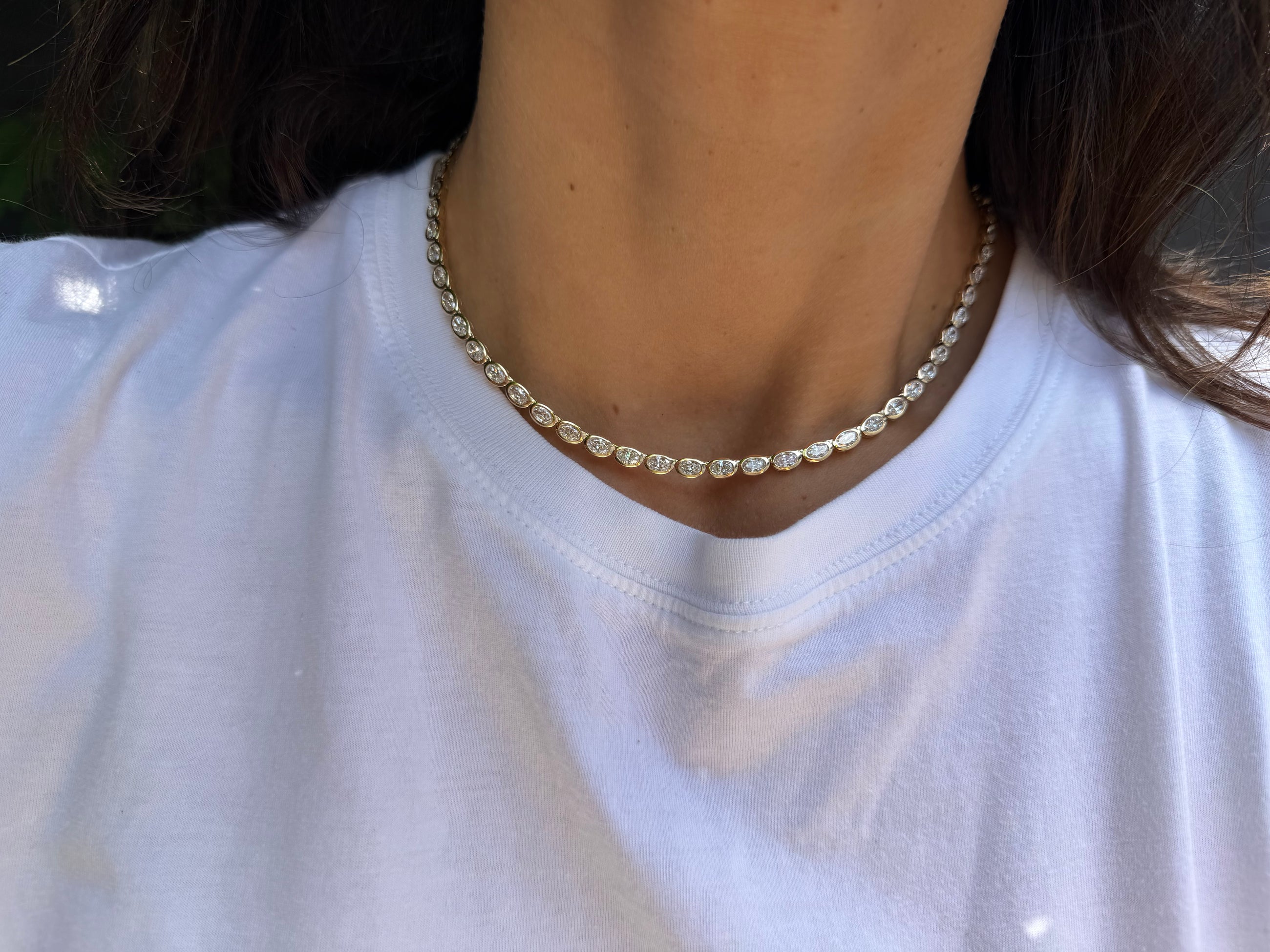 The Bezel Oval Tennis Necklace