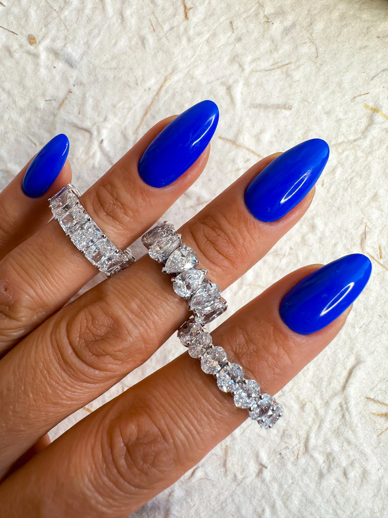 The Alternating Pear Diamond Eternity Band