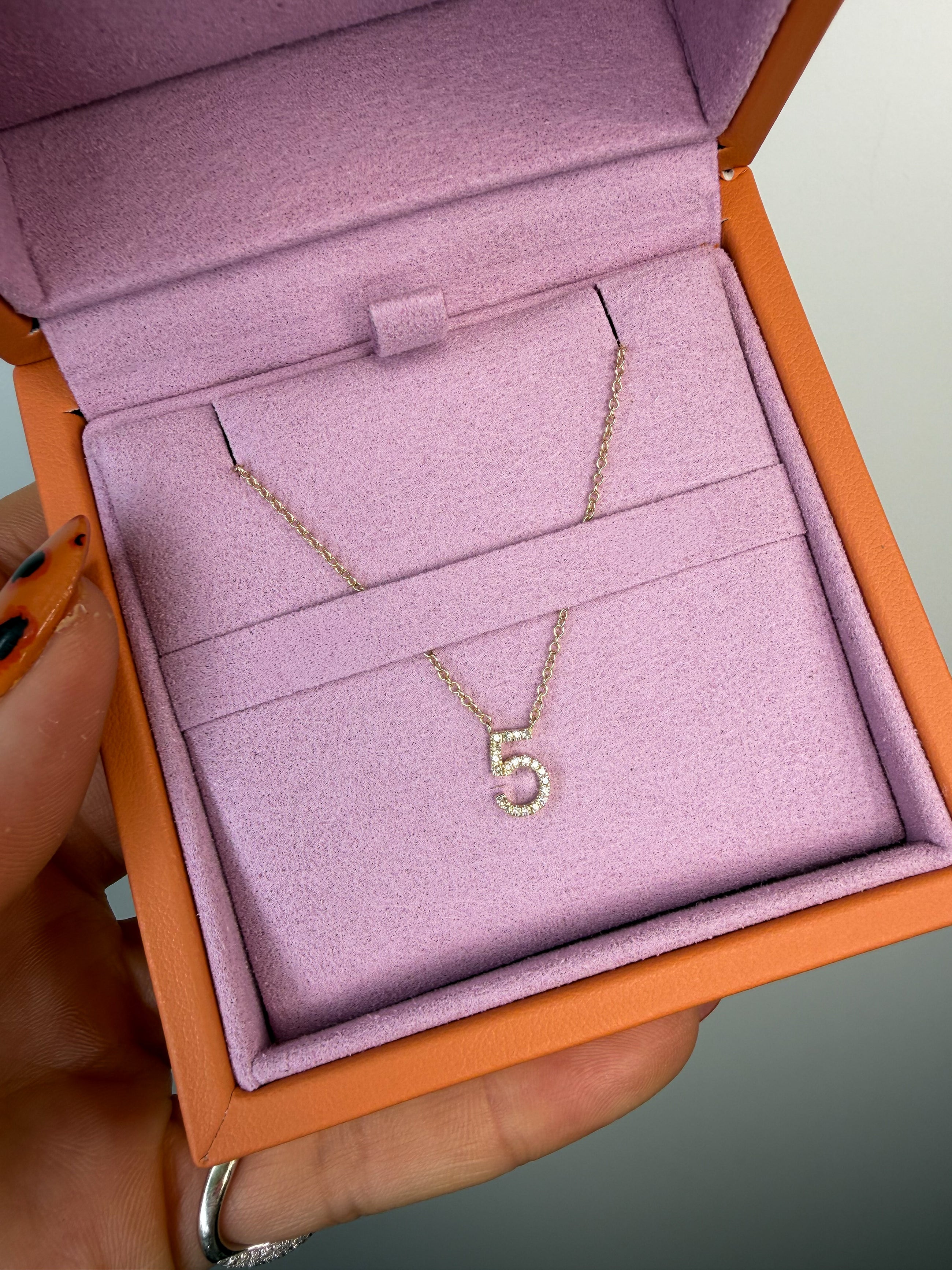 Custom Diamond Number Necklace