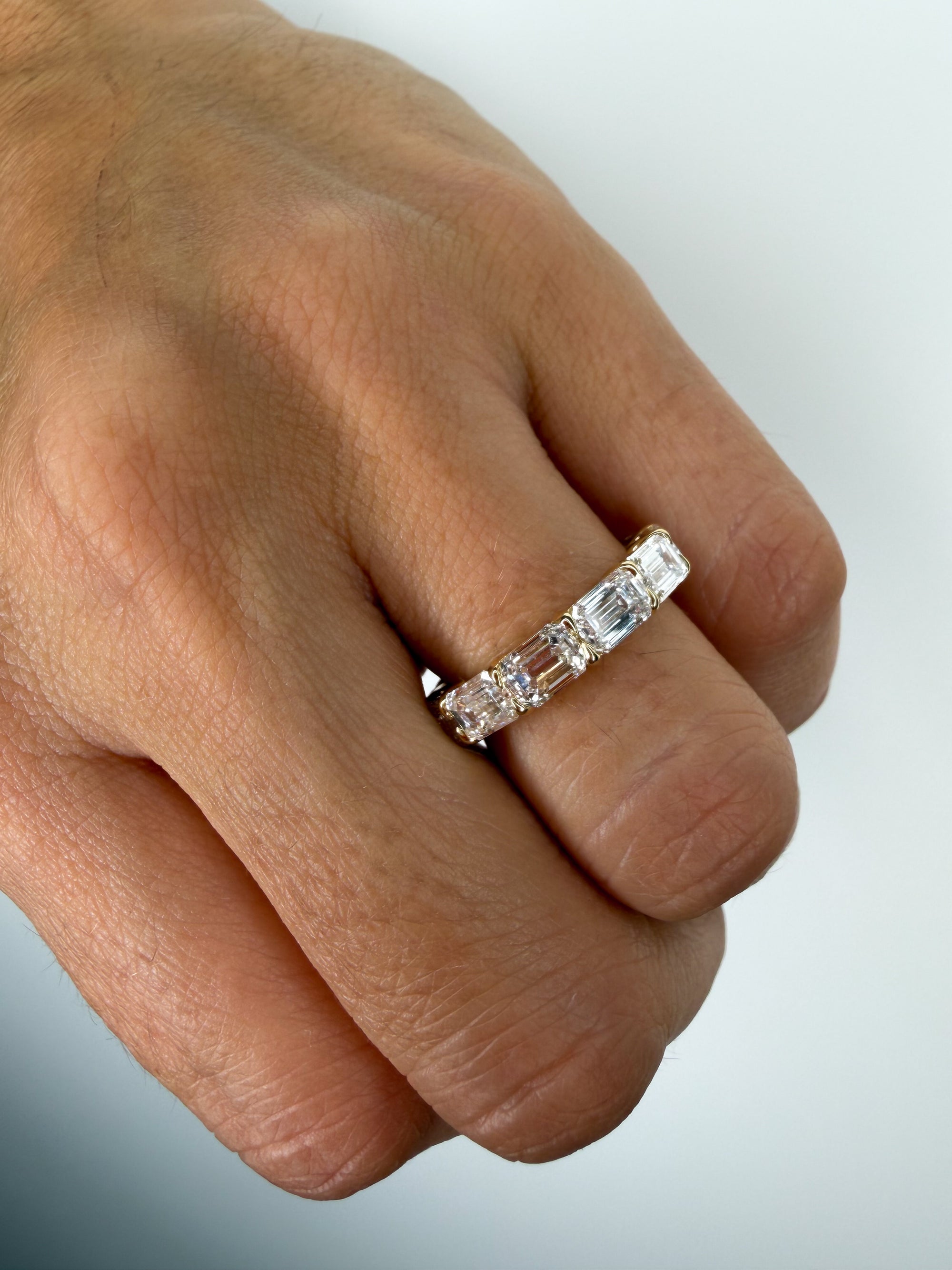 The Iconic Horizontal Emerald Eternity Band