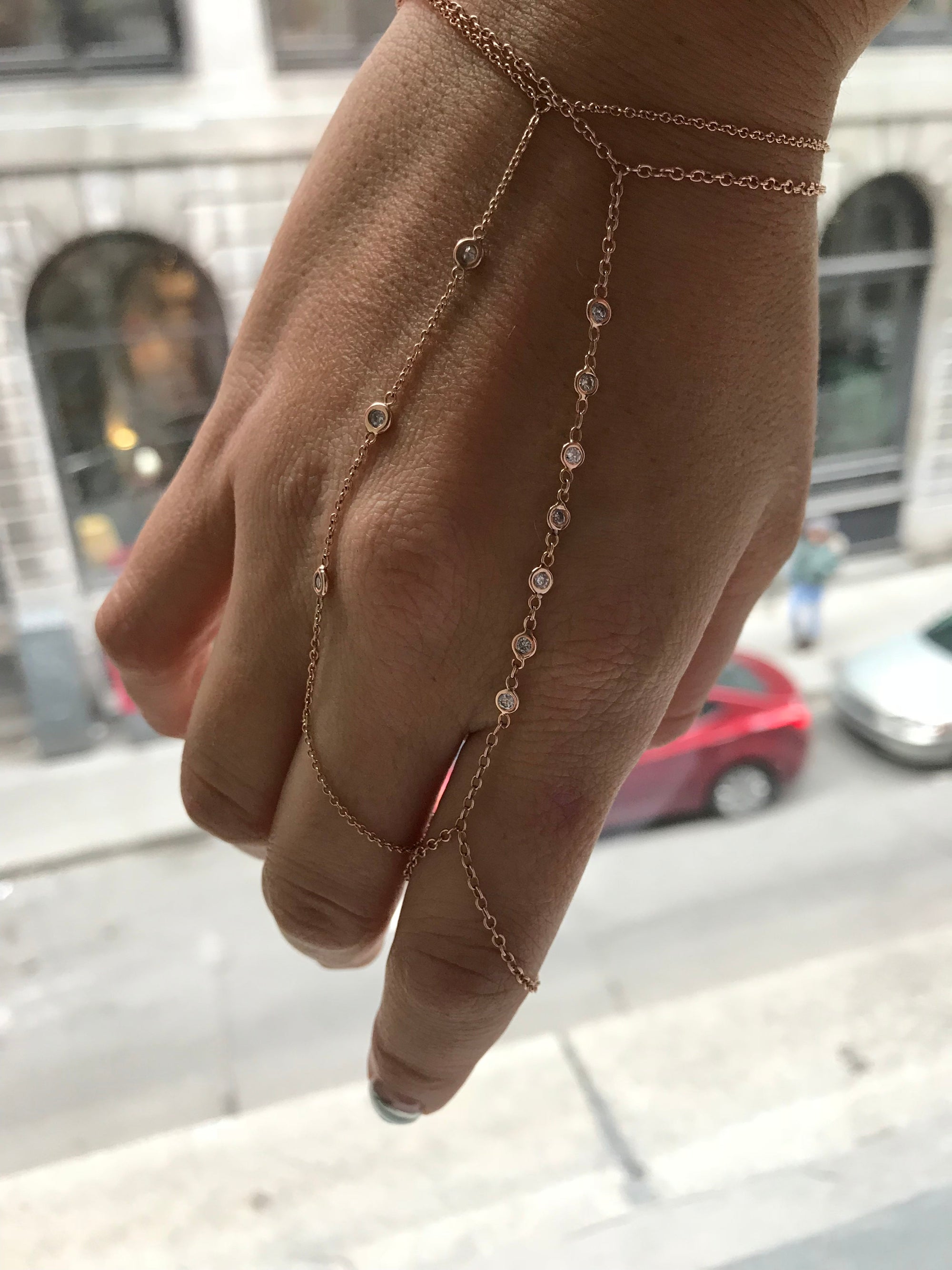 Trio Diamond Finger Bracelet