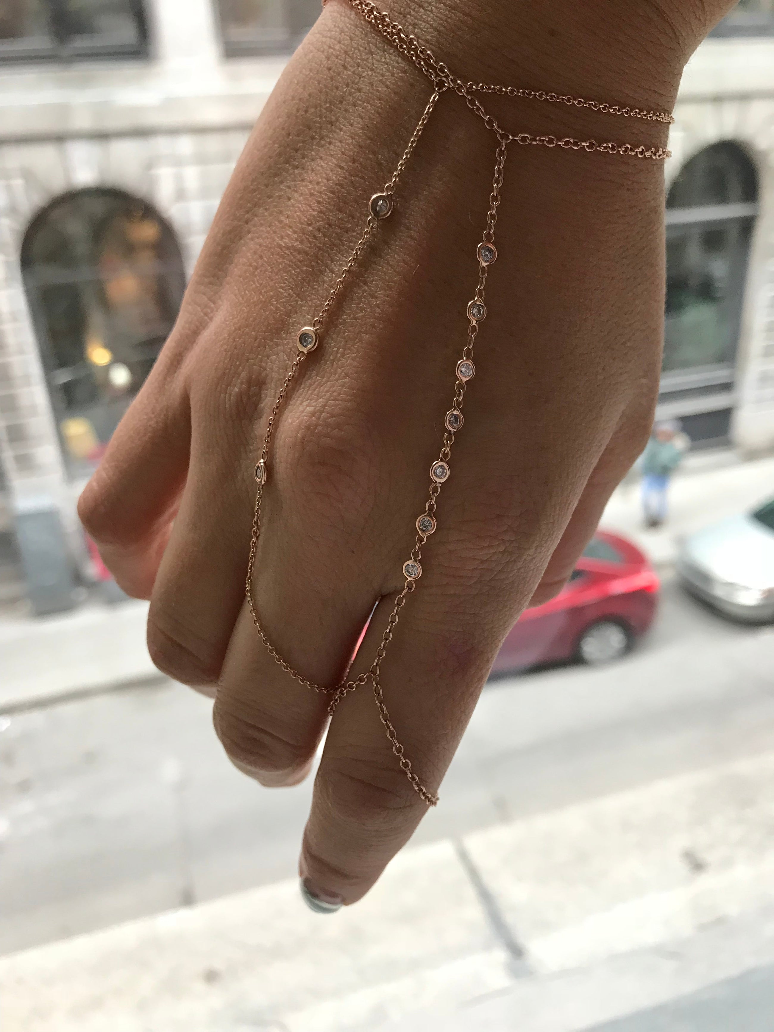 Trio Diamond Finger Bracelet
