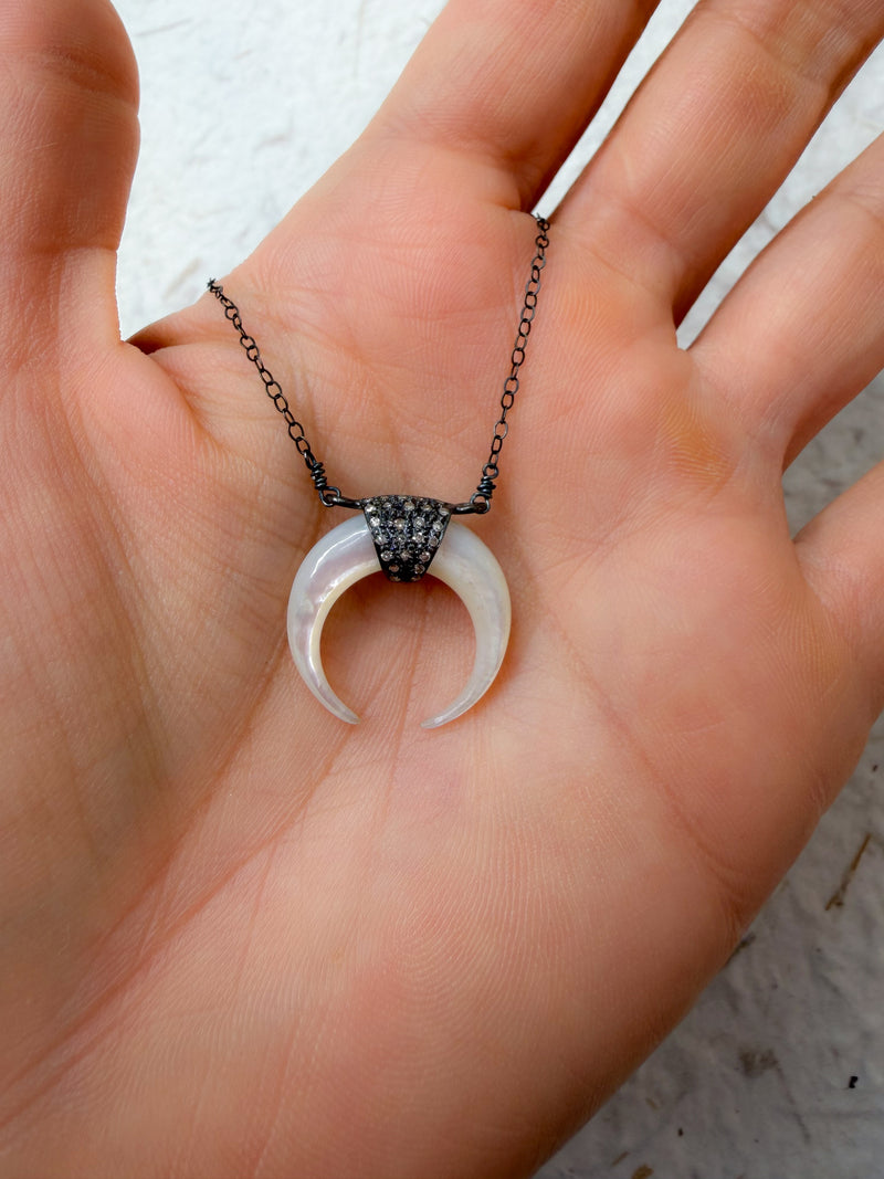 Midnight Crescent Horn Necklace