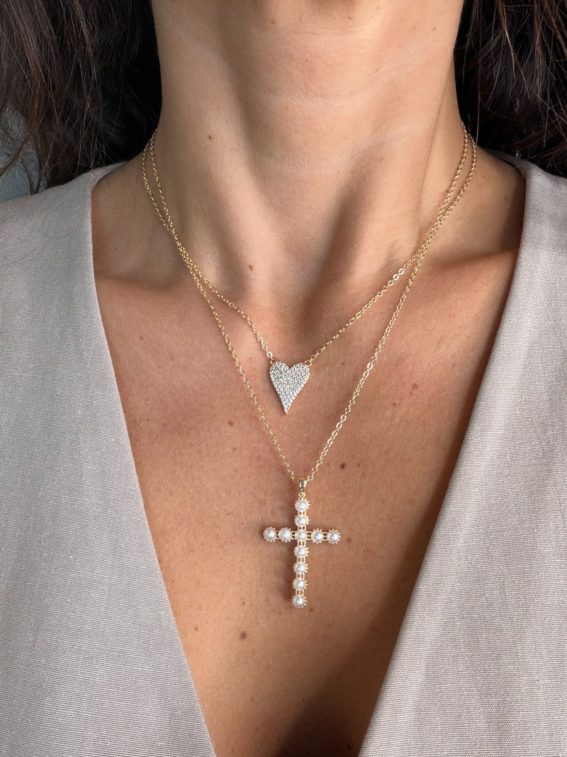 Pearl Cross Necklace