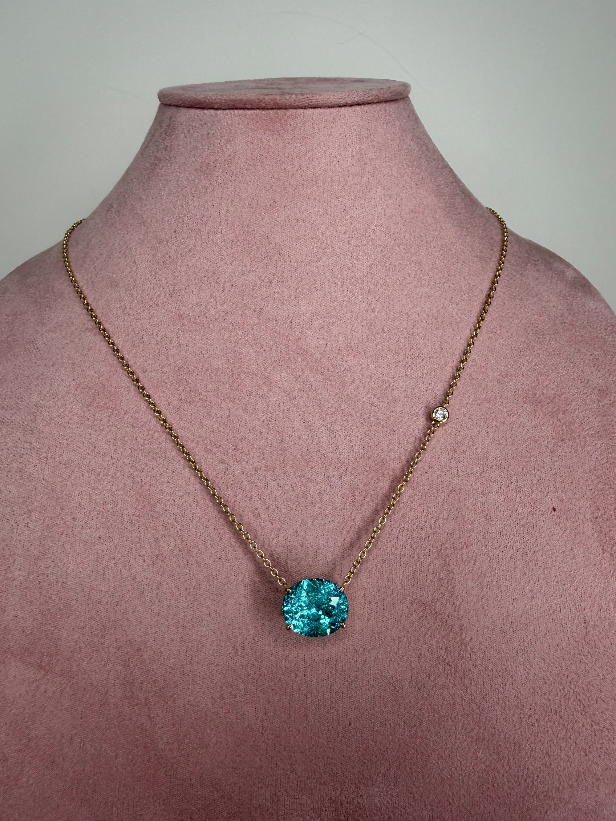 Crushed Ice Oval Paraiba Necklace