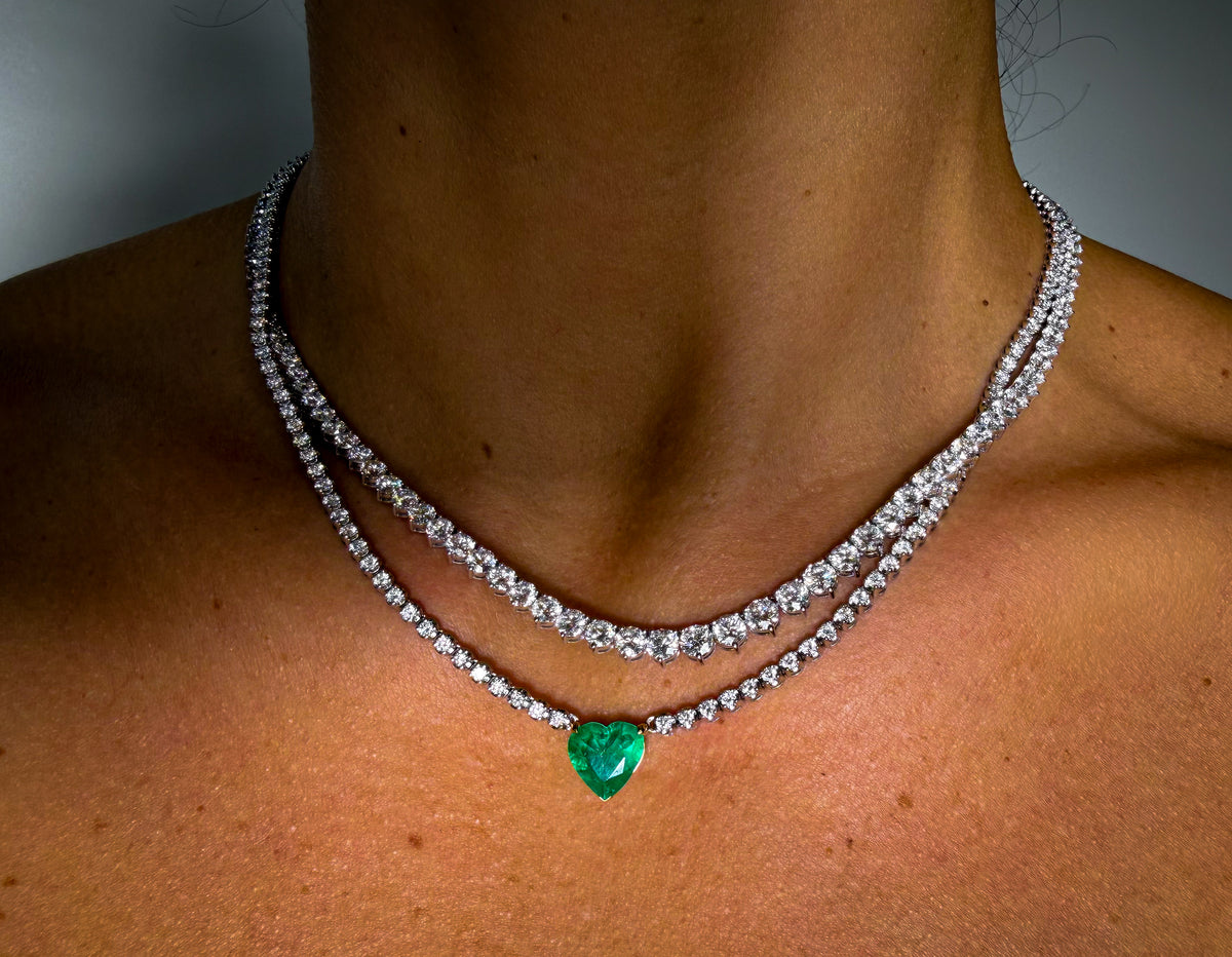 The Emerald Heartbreaker Tennis Necklace