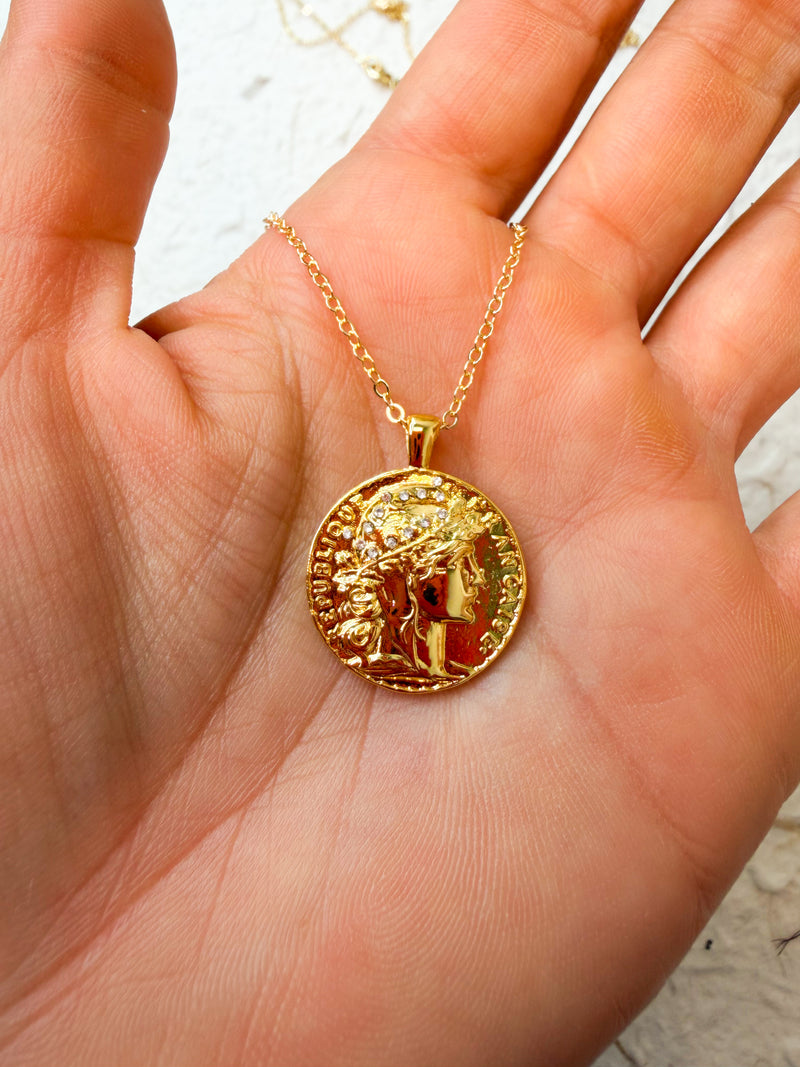 Dragon & Crown Coin Necklace