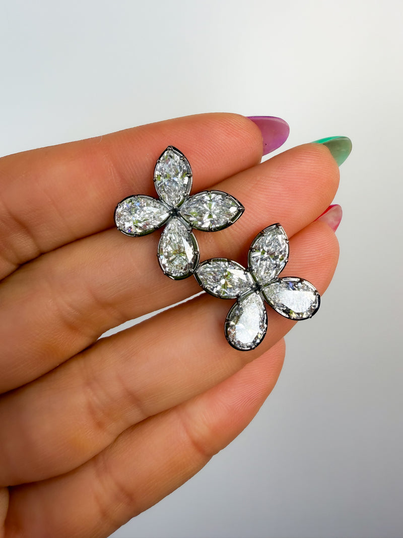 Pear & Marquise Flower Earrings