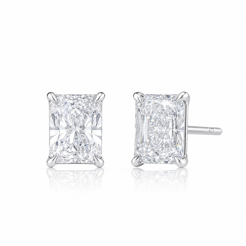 The Statement Radiant Cut 6ctw Diamond Studs
