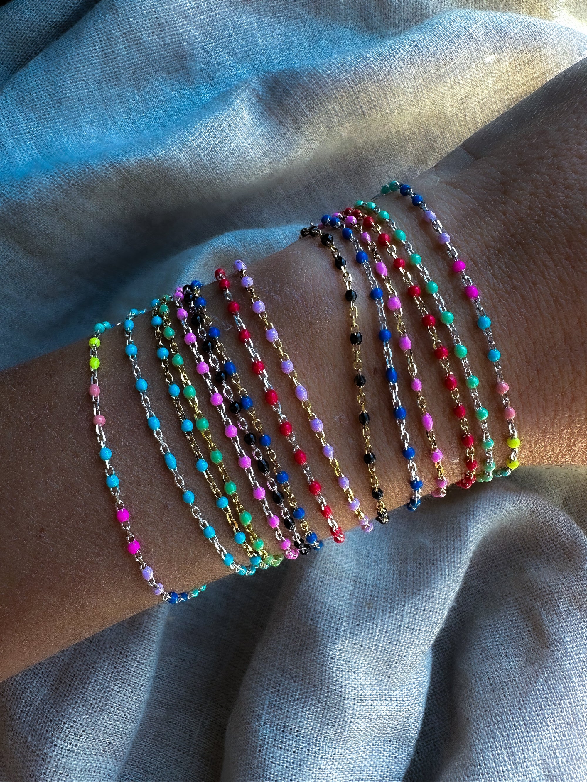 Italian Enamel Chain Bracelets