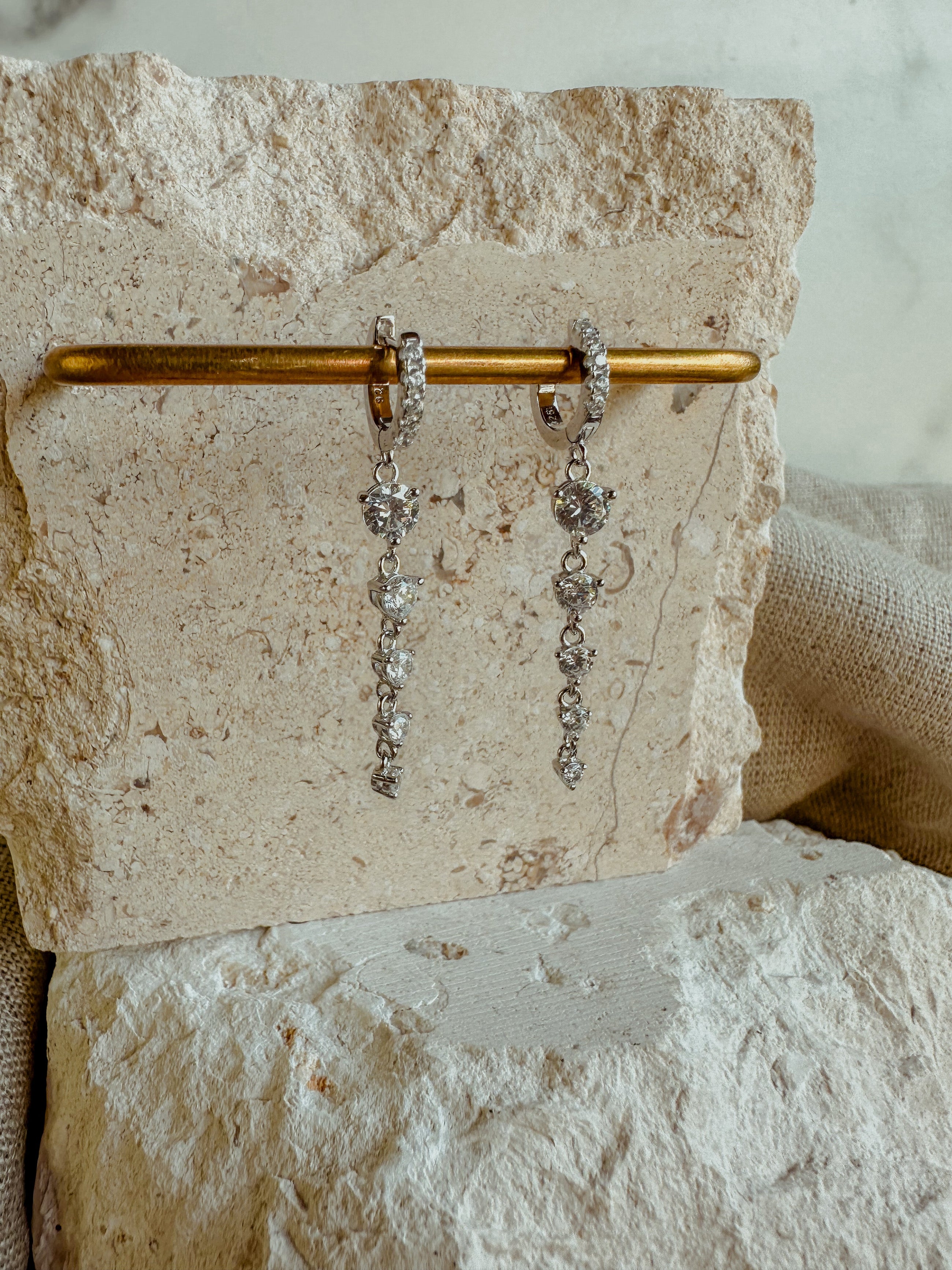Long Crystal Drop Earrings
