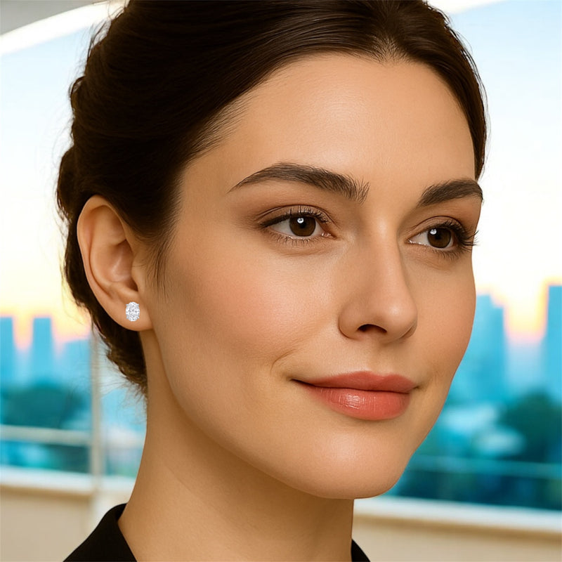 The Allure - Oval Cut 3ctw Diamond Studs