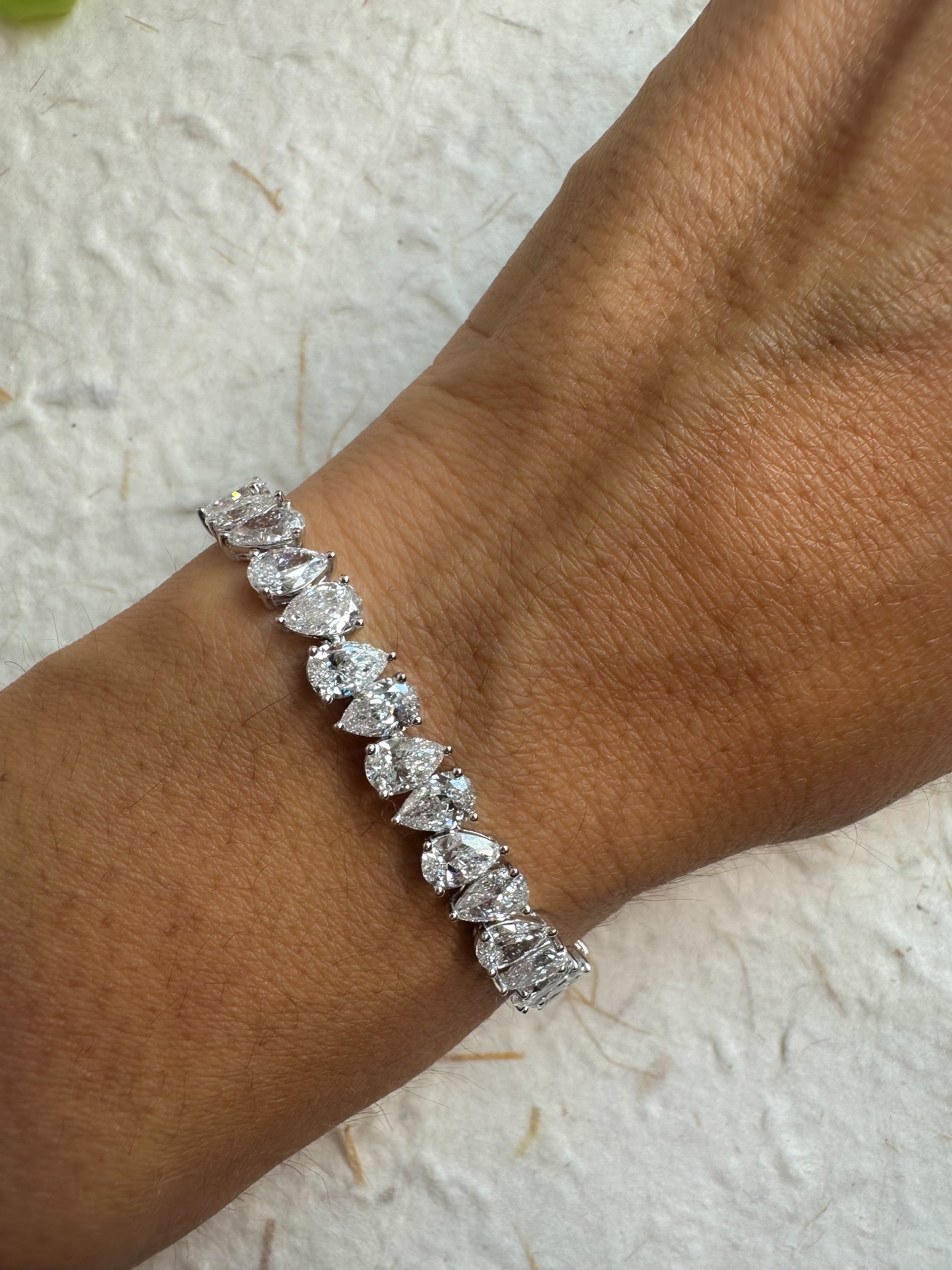 The Alternating Pear Diamond Tennis Bracelet