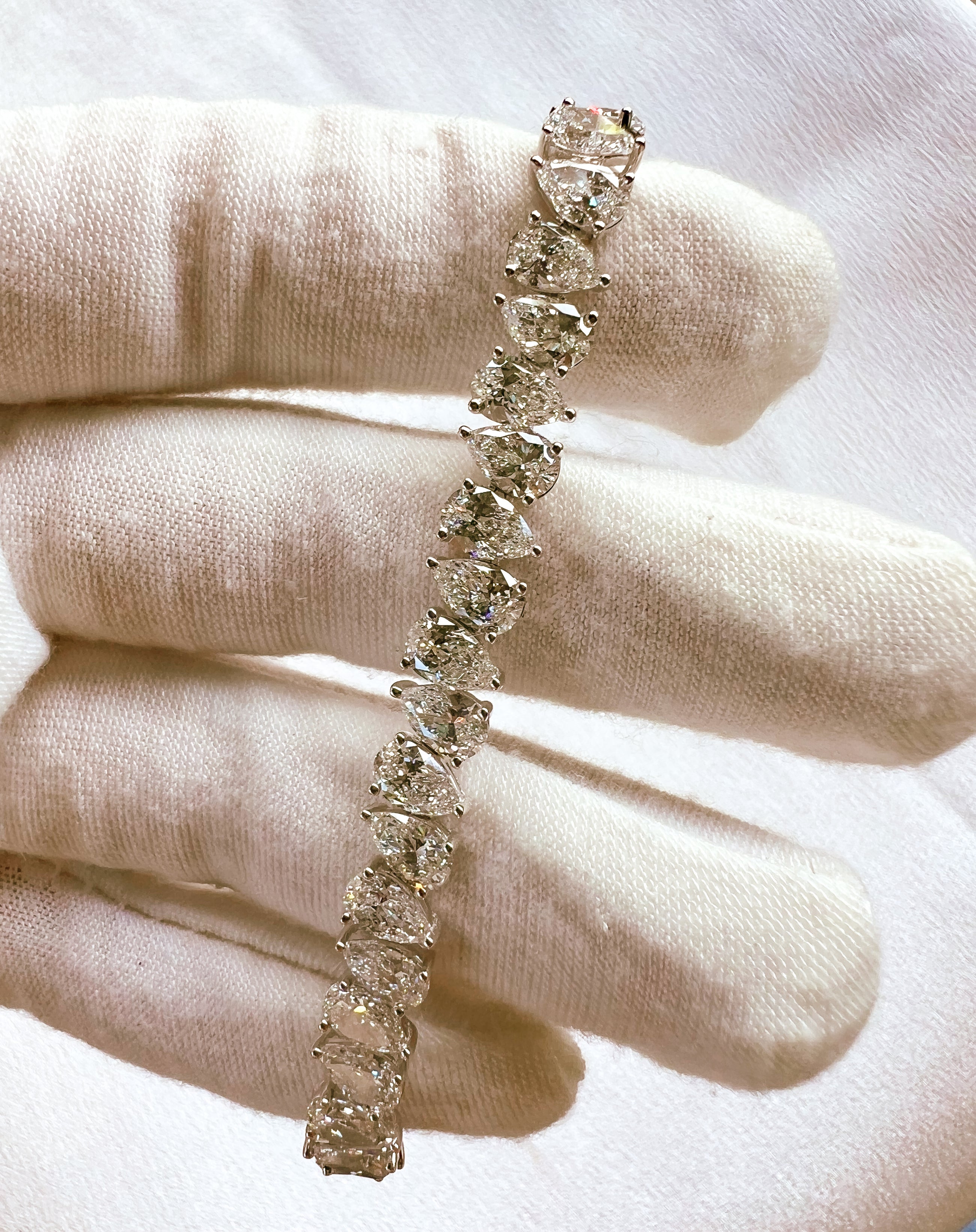 The Alternating Pear Diamond Tennis Bracelet