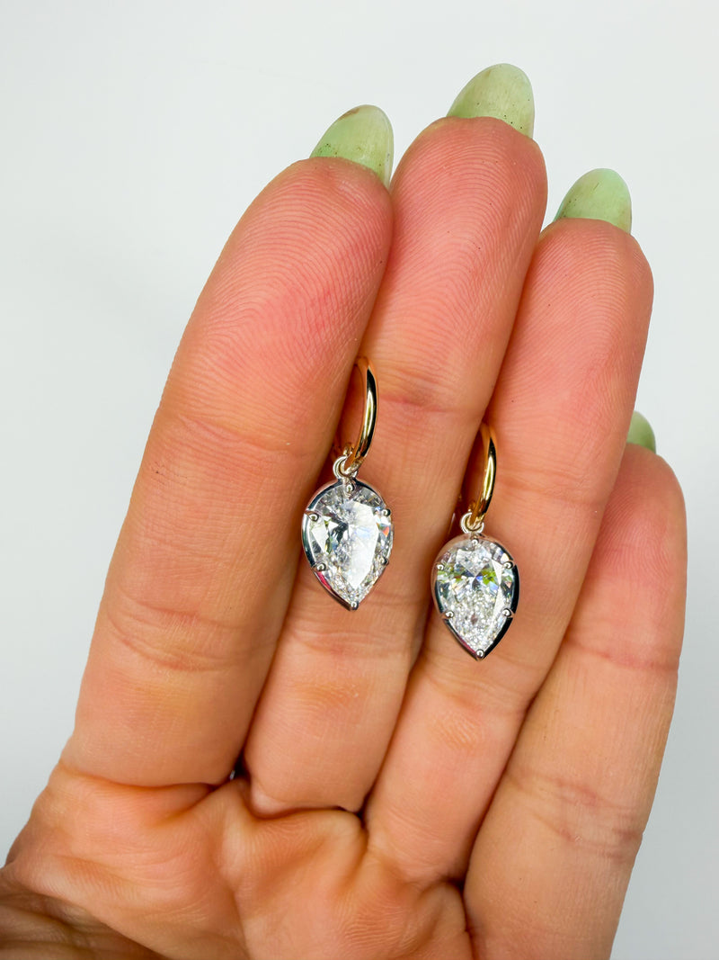 The Large Seraphine Pear Diamond Earrings