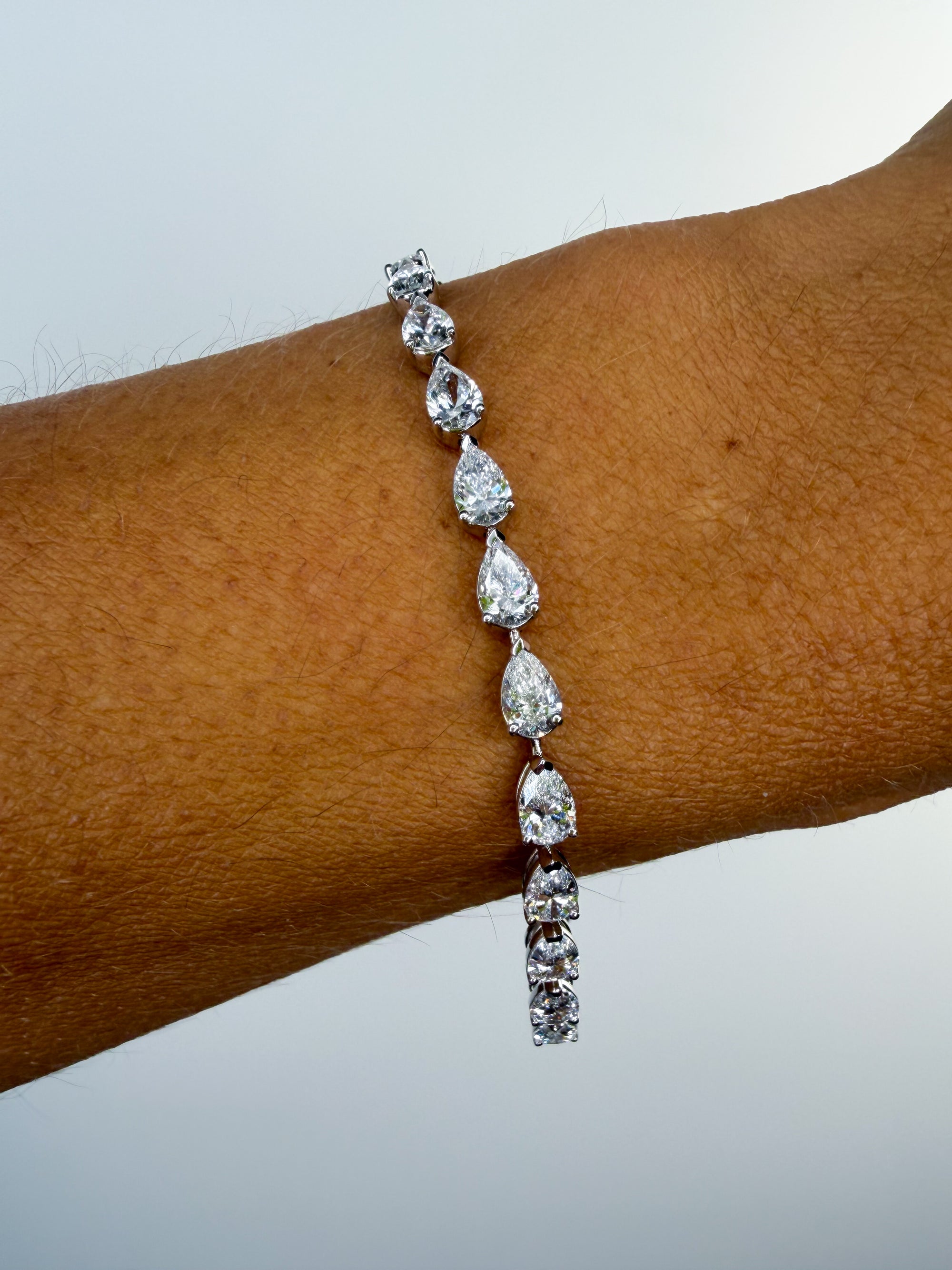 East - West Pear Tennis Bracelet