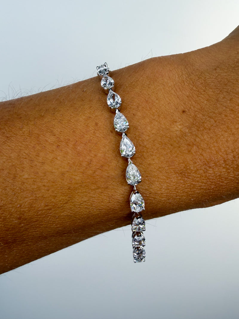 East - West Pear Tennis Bracelet
