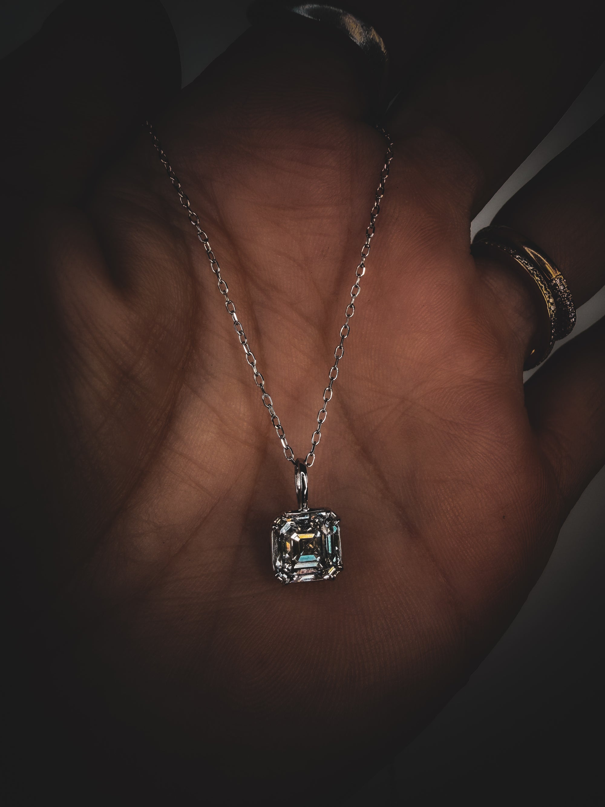 Georgian Asscher Pendant Necklace