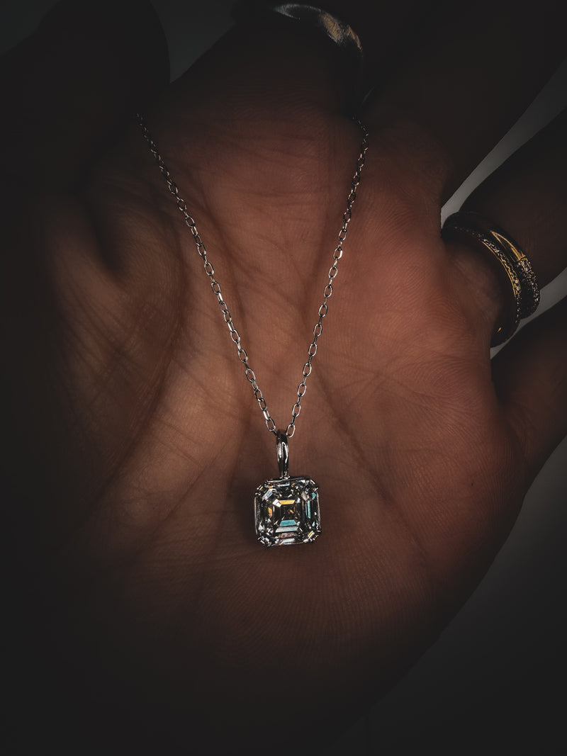 Georgian Asscher Pendant Necklace