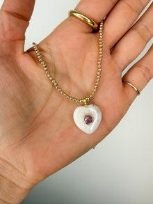 Blush Moon Heart Necklace