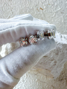 The Cool Girls - Emerald Cut 3ctw Diamond Studs