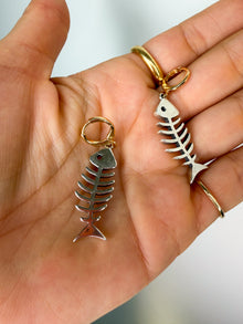 Silver Fish Bone Earrings