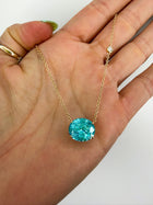 Crushed Ice Oval Paraiba Necklace