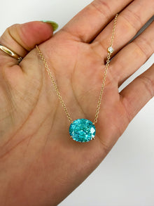 Crushed Ice Oval Paraiba Necklace