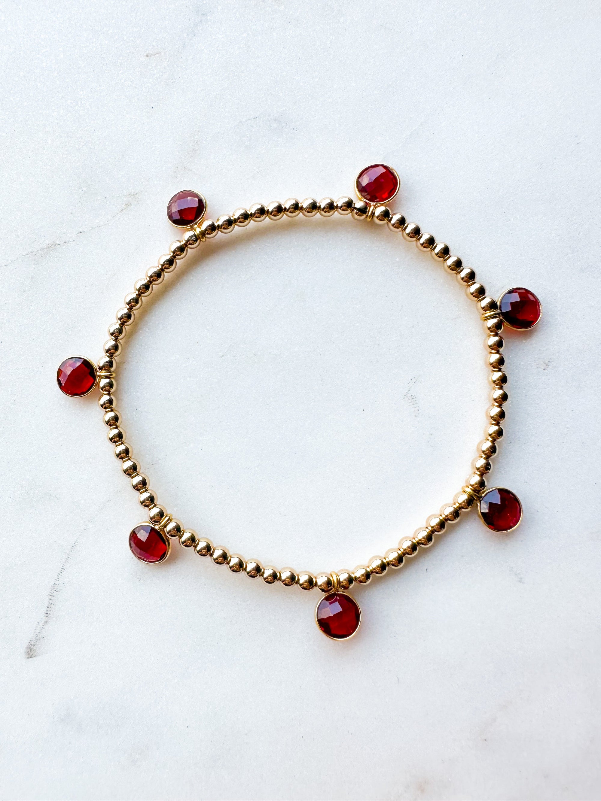 Garnet Drop Bracelet