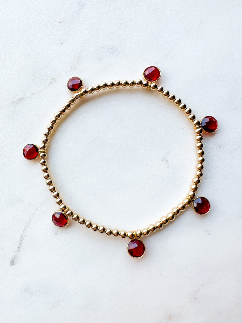 Garnet Drop Bracelet
