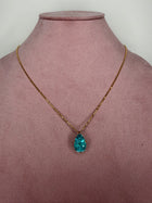 Electric Pear Paraiba Necklace