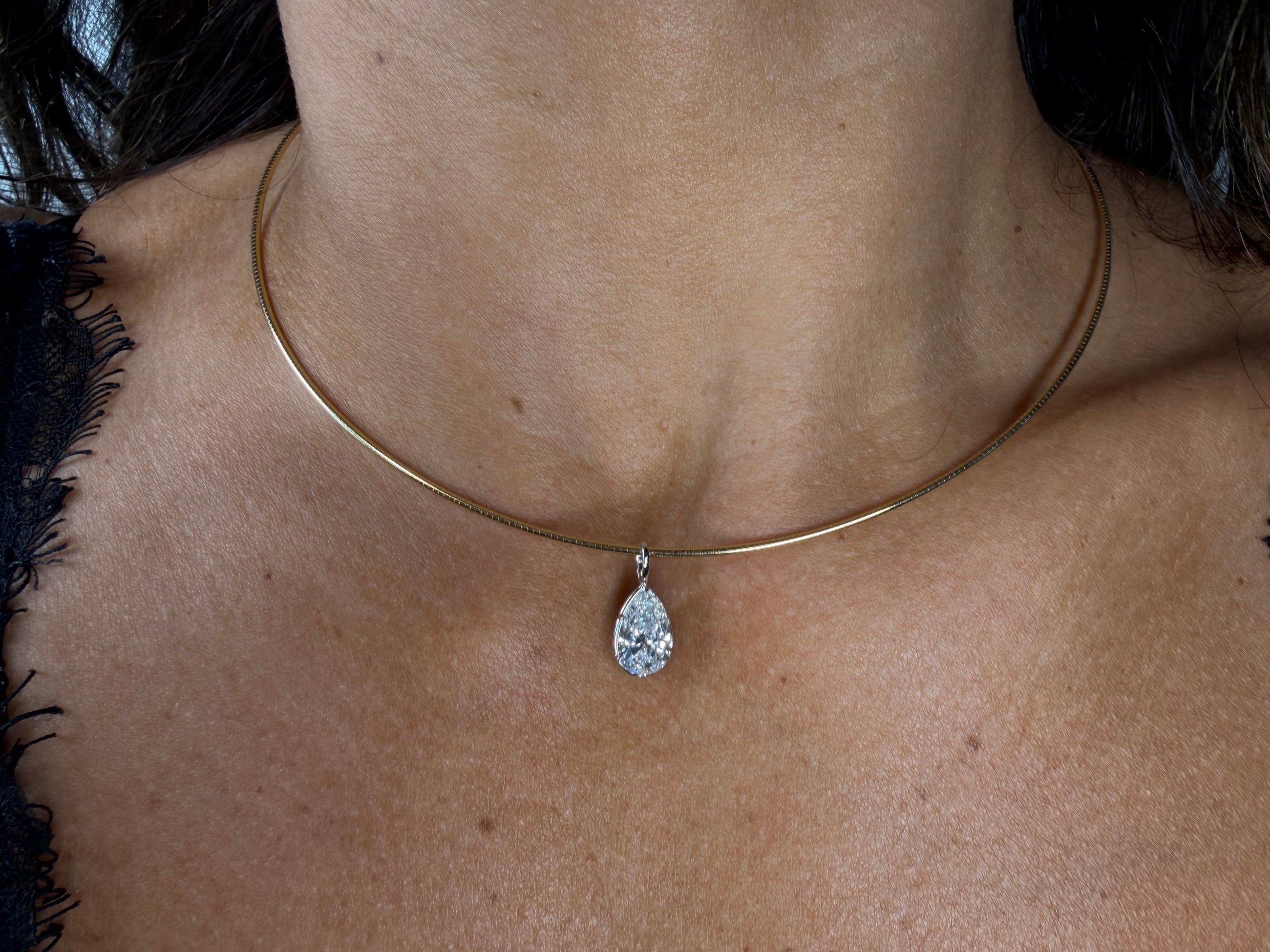Georgian Pear Pendant Necklace