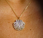 Diamond Moonstone Seashell Necklace