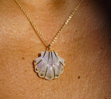 Diamond Moonstone Seashell Necklace