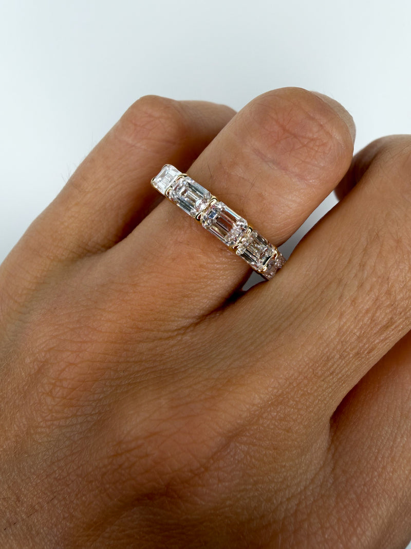 The Iconic Horizontal Emerald Eternity Band