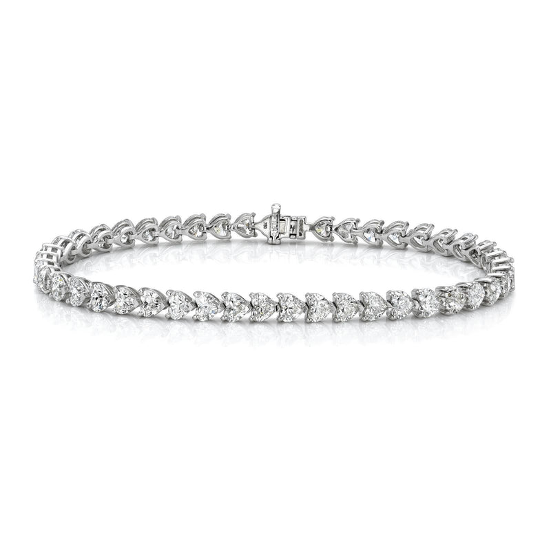Prong-Set Heart Tennis Bracelet