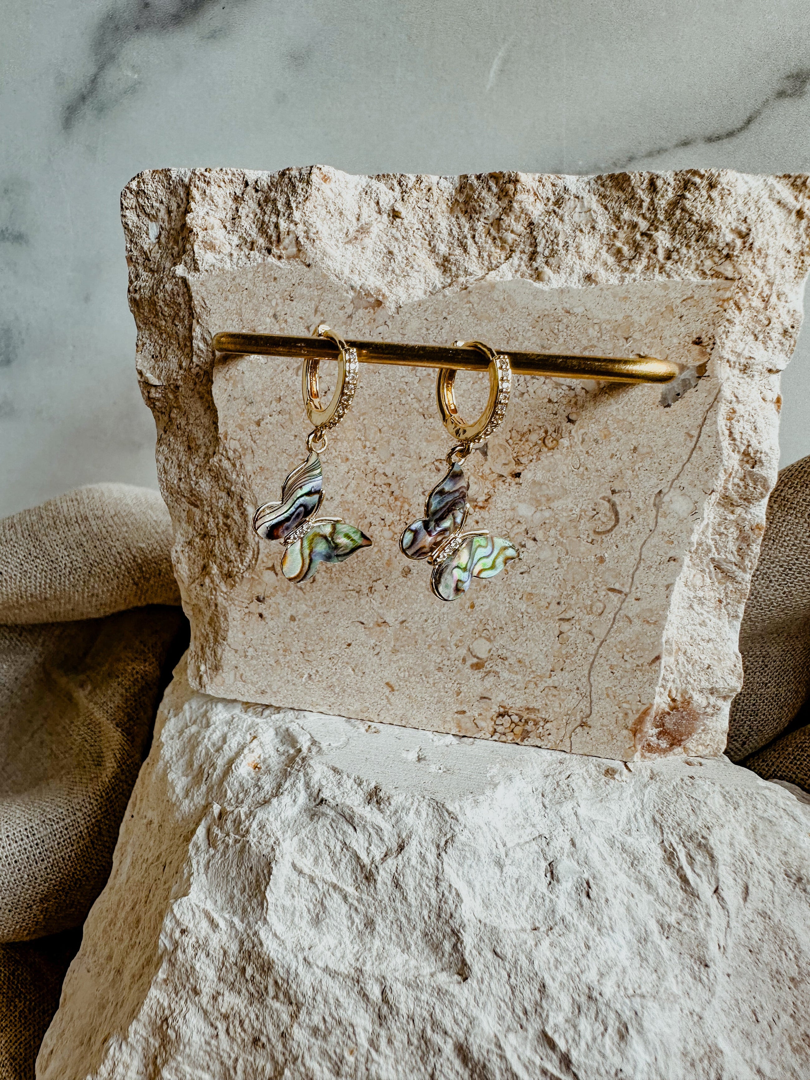 Abalone Butterfly Earrings