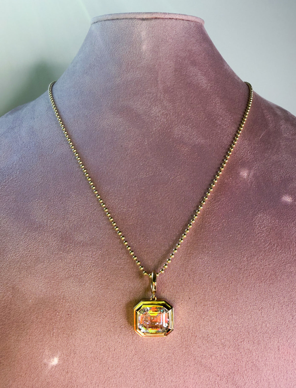 Big Bezel Emerald Pendant