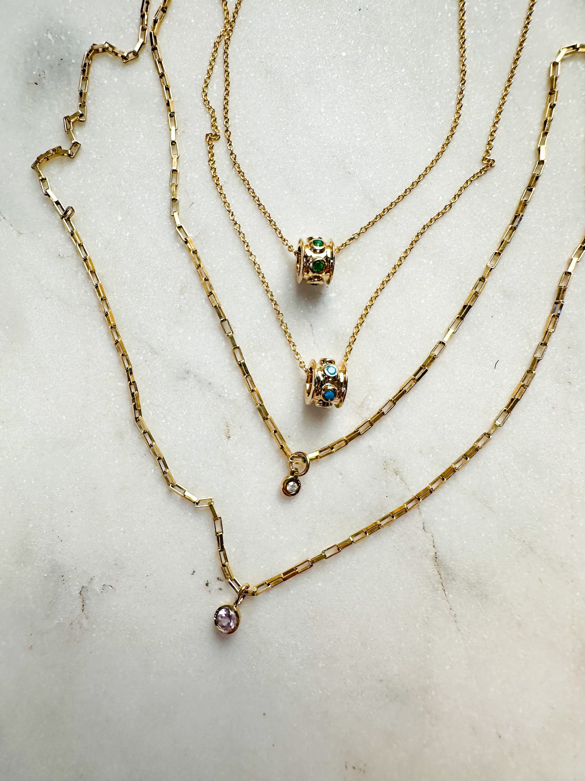 Pink Sapphire Link Necklace