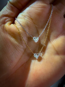 Floating Diamond Heart Necklace