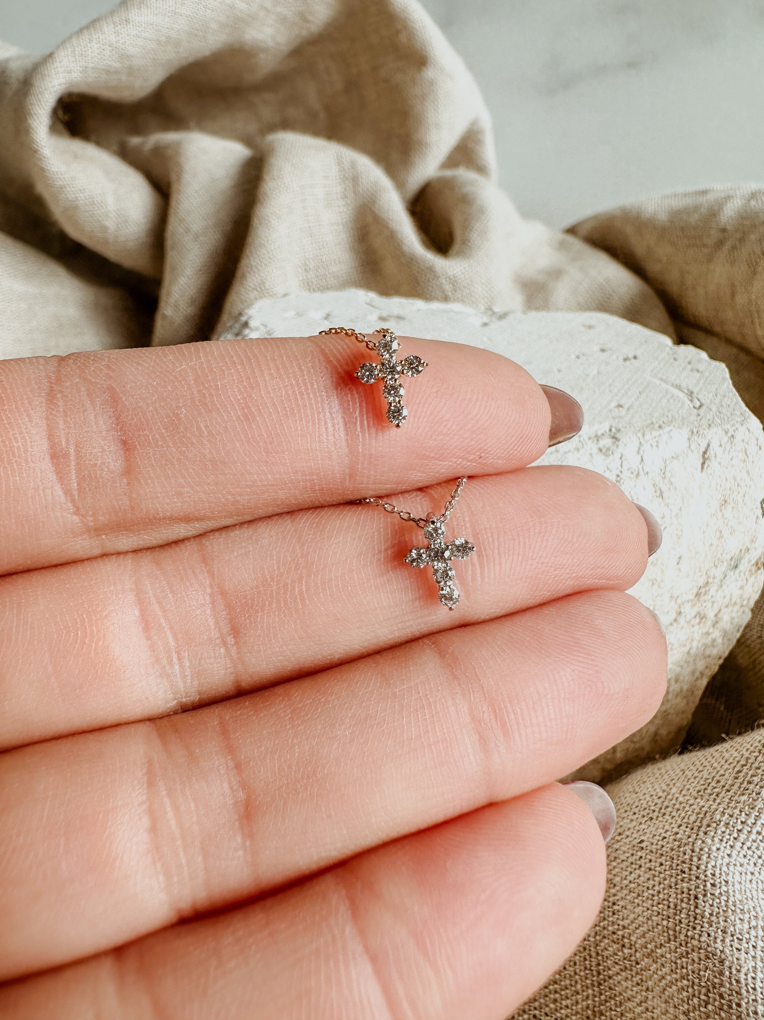 Nano Diamond Cross Necklace