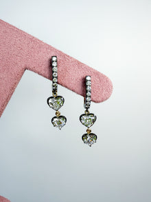 Double Heart Drop Earrings