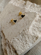 Black Onyx Heart Necklace & Earrings Set
