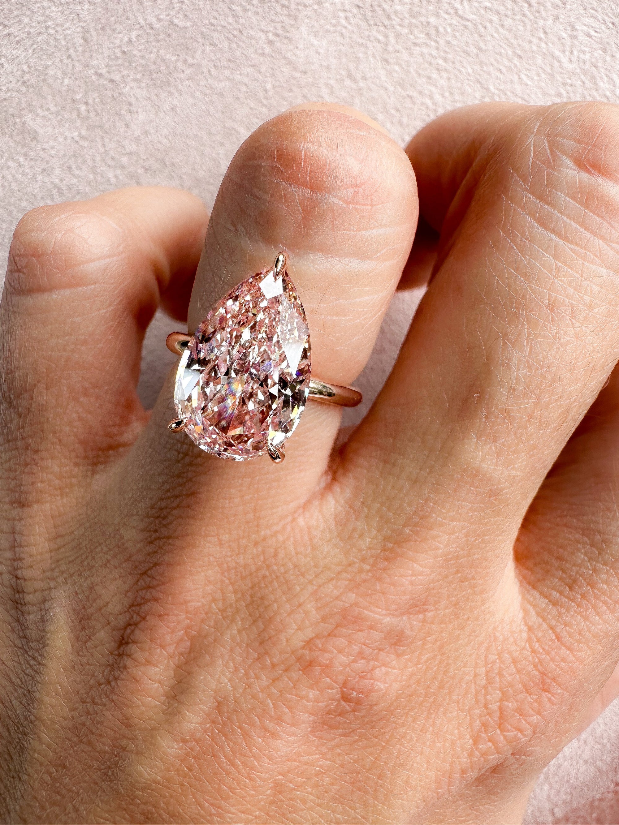 The Pink Pear Diamond Ring